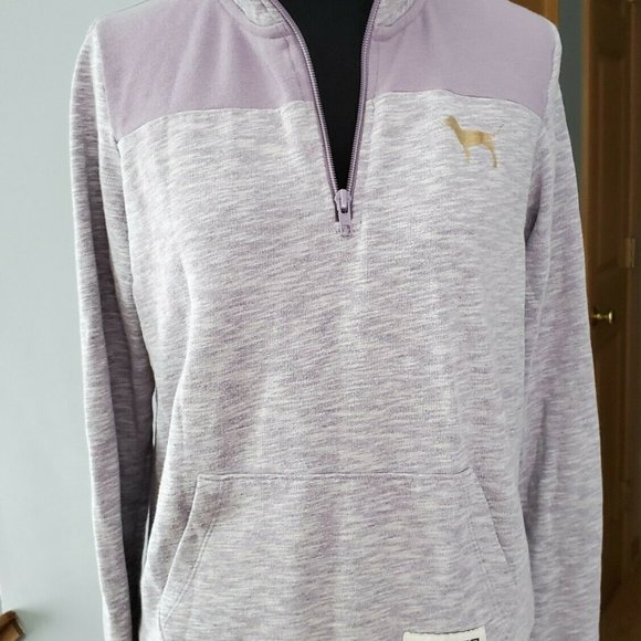 NEW Victoria's Secret PINK Quarter Zip - Purple - Picture 4 of 5